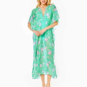 Cuca Maxi Caftan Cover-Up - Surf Blue Oh Diamond Girl Engineered Coverup XXS/XS